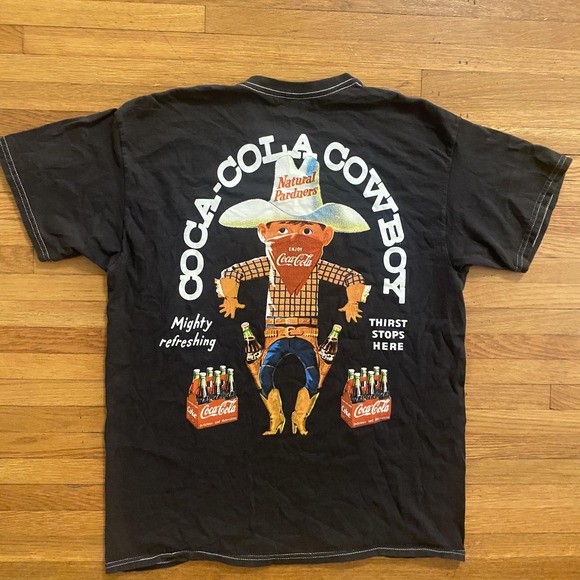 Other - Coca-Cola Shirt Mens Large Black Cowboy Graphic Advertising Short Sleeve Tee